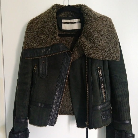 Topshop Jackets & Blazers - TopShop rare genuine shearling bomber jacket 4